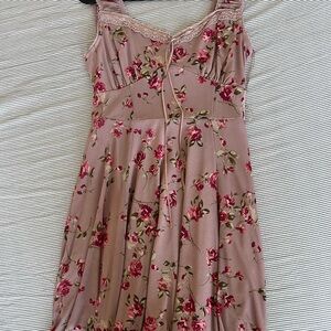 Womens Floral Y2k Whimsygoth Midi Dress- Size S